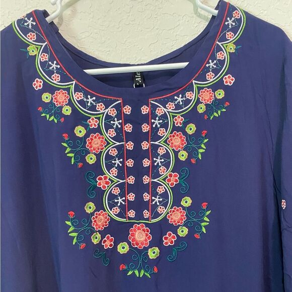 Ashir Aley 100% Cotton Embroidered Bohemian Loose Fitting Top - Picture 4 of 13
